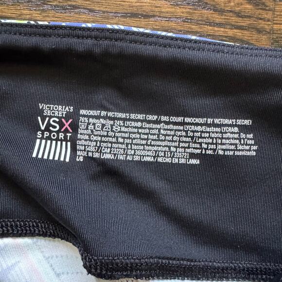 Victoria’s Secret VSX Sport Knockout Crop Leggings Size Large Hidden Pocket - Picture 6 of 8